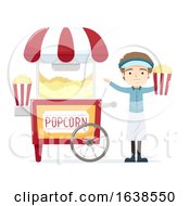 Man Popcorn Vendor Illustration