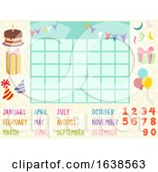 Poster, Art Print Of Calendar Birthday Elements Illustration