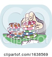 Poster, Art Print Of Hand Gambling Casino Chips Illustration
