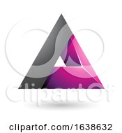 Poster, Art Print Of Black And Magenta Triangle Design