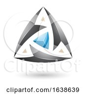 Poster, Art Print Of Black And Blue Triangle Design