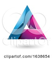 Poster, Art Print Of Blue And Magenta Triangle Design