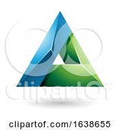 Poster, Art Print Of Blue And Green Triangle Design