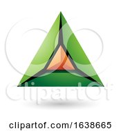 Poster, Art Print Of Green And Orange Triangle Design