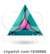 Poster, Art Print Of Green And Magenta Triangle Design