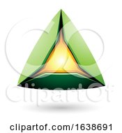 Poster, Art Print Of Glowing Green Triangle Design