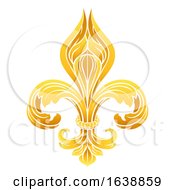 Poster, Art Print Of Fleur De Lis Gold Graphic Design