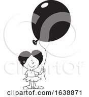 Poster, Art Print Of Cartoon Black Girl Holding A Balloon