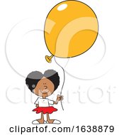 Poster, Art Print Of Cartoon Black Girl Holding A Yellow Balloon
