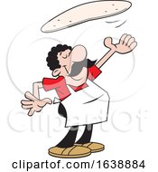 Poster, Art Print Of Cartoon Pizza Chef Tossing Dough