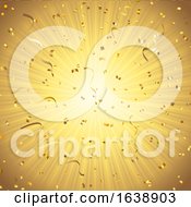 Poster, Art Print Of Gold Background With Confetti And Streamers