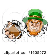 Leprechaun Football Mascot Ripping Background