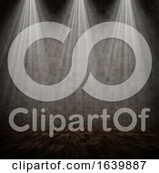 Poster, Art Print Of 3d Room Interior With Spotlights Shining Down