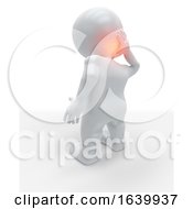 Poster, Art Print Of 3d Figure Holding The Back Of His Head In Pain