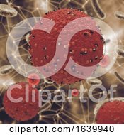 3D Medical Background With Abstract Measle Virus Cells by KJ Pargeter