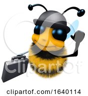 3d Honey Bee Wearing A Bowler Hat And Carrying A Briefcase