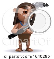 3d Native American Indian With Magnifying Glass by Steve Young