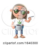 3d Hippie Stoner Has A Coffee And A Smoke