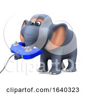 3d Elephant Plays A Video Game
