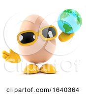 3d Egg With A Globe Of The Earth