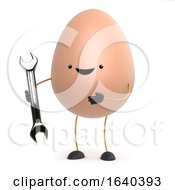 3d Cute Egg Man Has A Spanner To Fix Things With by Steve Young
