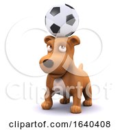 Funny Cartoon 3d Puppy Dog Balancing Football On Head