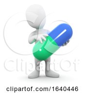 3d Little Person Holds A Pill by Steve Young