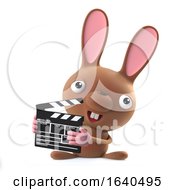 3d Cute Cartoon Easter Bunny Rabbit Is Making A Movie
