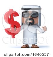 3d Arab Sheik Holds US Dollar Symbol by Steve Young