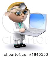 3d Doctor Using A Laptop Pc