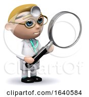 3d Doctor With A Magnifying Glass