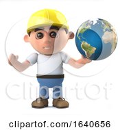 3d Construction Worker Holds The World In His Hands by Steve Young