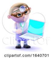 3d Doctor Using A Laptop