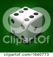 3d White Dice On Green Background