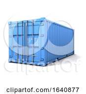 3d Blue Freight Container