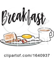 Breakfast Plate With Toast Bacon And An Egg With A Coffee Under Text