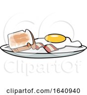 Breakfast Plate With Toast Bacon And An Egg