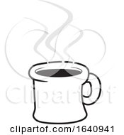Poster, Art Print Of Grayscale Hot Cup Of Coffee With Steam