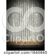 Poster, Art Print Of 3d Wooden Table Against A Grunge Wooden Wall
