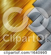 Poster, Art Print Of Grunge Metal Plates On A Gold Texture