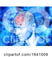 Poster, Art Print Of 3d Medical Background With Brain Highlighted