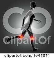 Poster, Art Print Of 3d Female Medical Figure In Running Pose With Knee Bones Highlighted