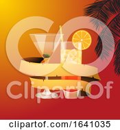 Poster, Art Print Of Summer Background With Cocktails And Banner