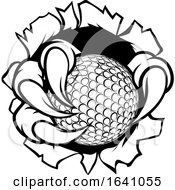 Poster, Art Print Of Golf Ball Eagle Claw Talons Tearing Background