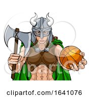 Poster, Art Print Of Viking Female Gladiator Basketball Warrior Woman