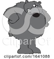 Poster, Art Print Of Cartoon Angry Black Bear With Hands On Hips