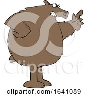 Poster, Art Print Of Cartoon Angry Brown Bear Wagging A Finger