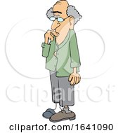 Cartoon Absentminded Senior White Man