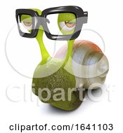 3d Funny Cartoon Snail Wearing Glasses