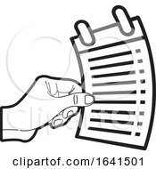 Black And White Hand Holding A List